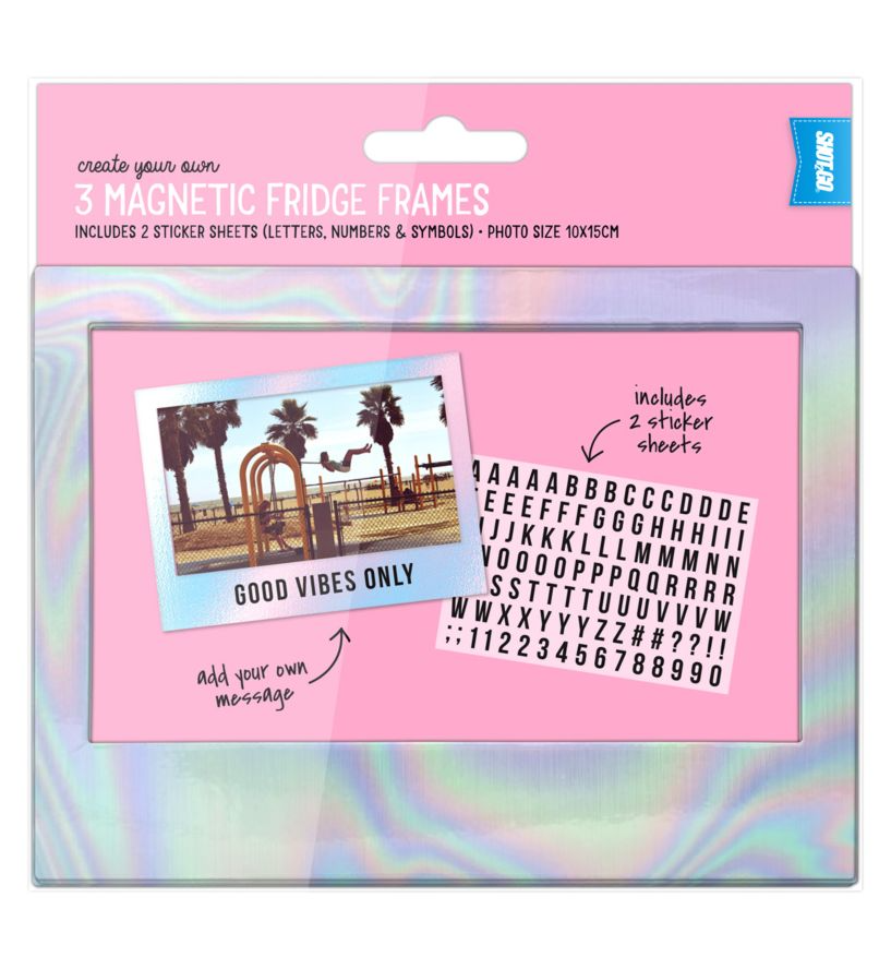 Fridge Frame DIY 3 Pack Iridescent Pink 4x6