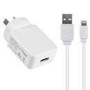 Charger 240V with iPhone Charge/Sync Cable White - Suits iPhone 5|6|7|8|X