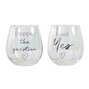 Engagement Popped The Question Glass Set