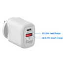 PD20W TYPE C + USB SHARED WALL CHARGER