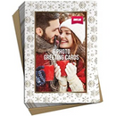 Photo Greeting Card 6PK White/Gold snowflake