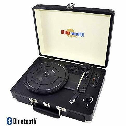 Bluetooth Suitcase Style Turntable with FM Radio