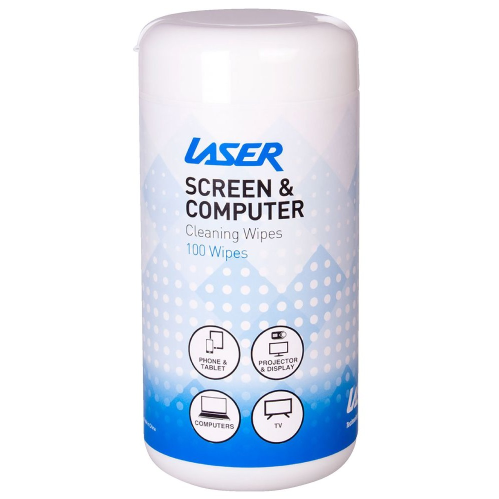 Laser Clean Range 100 Screen Computer Wipes Alcohol free