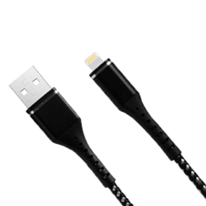 Heavy Duty Braided Cable - iPhone X - 1.2m - Black